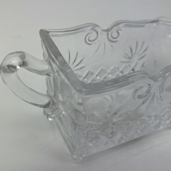 Shannon Crystal Designs of Ireland Hand Crafted Rectangle Crystal Footed Creamer - Picture 5 of 14